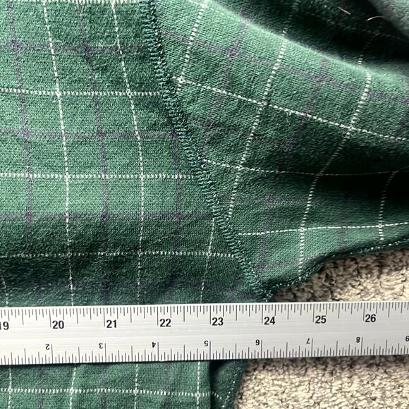 L.L. Bean Freeport Maine Waffle Shirt Mens Large Green Plaid Cotton Henley Neck - Picture 7 of 10